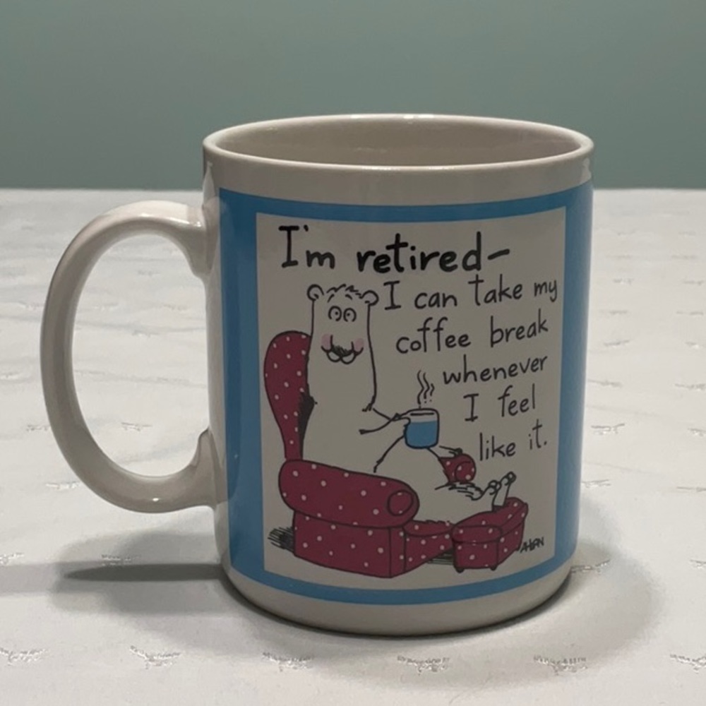 Hallmark Cards Shoebox Greetings Ceramic Coffee Mug 1988 I’m Retired